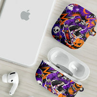 Halloween Skeleton Skateboarder AirPods Case Graffiti Ghost Pumpkin Streetwear Graphic