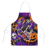 Halloween Skeleton Skateboarder Apron Graffiti Ghost Pumpkin Streetwear Graphic