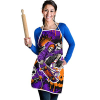 Halloween Skeleton Skateboarder Apron Graffiti Ghost Pumpkin Streetwear Graphic