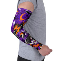 Halloween Skeleton Skateboarder Arm Sleeves Graffiti Ghost Pumpkin Streetwear Graphic