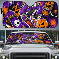 Halloween Skeleton Skateboarder Auto Sun Shade Graffiti Ghost Pumpkin Streetwear Graphic