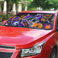 Halloween Skeleton Skateboarder Auto Sun Shade Graffiti Ghost Pumpkin Streetwear Graphic