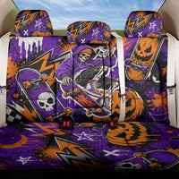 Halloween Skeleton Skateboarder Back Car Seat Cover Graffiti Ghost Pumpkin Streetwear Graphic