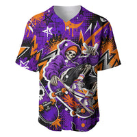Halloween Skeleton Skateboarder Baseball Jersey Graffiti Ghost Pumpkin Streetwear Graphic