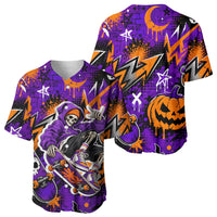 Halloween Skeleton Skateboarder Baseball Jersey Graffiti Ghost Pumpkin Streetwear Graphic