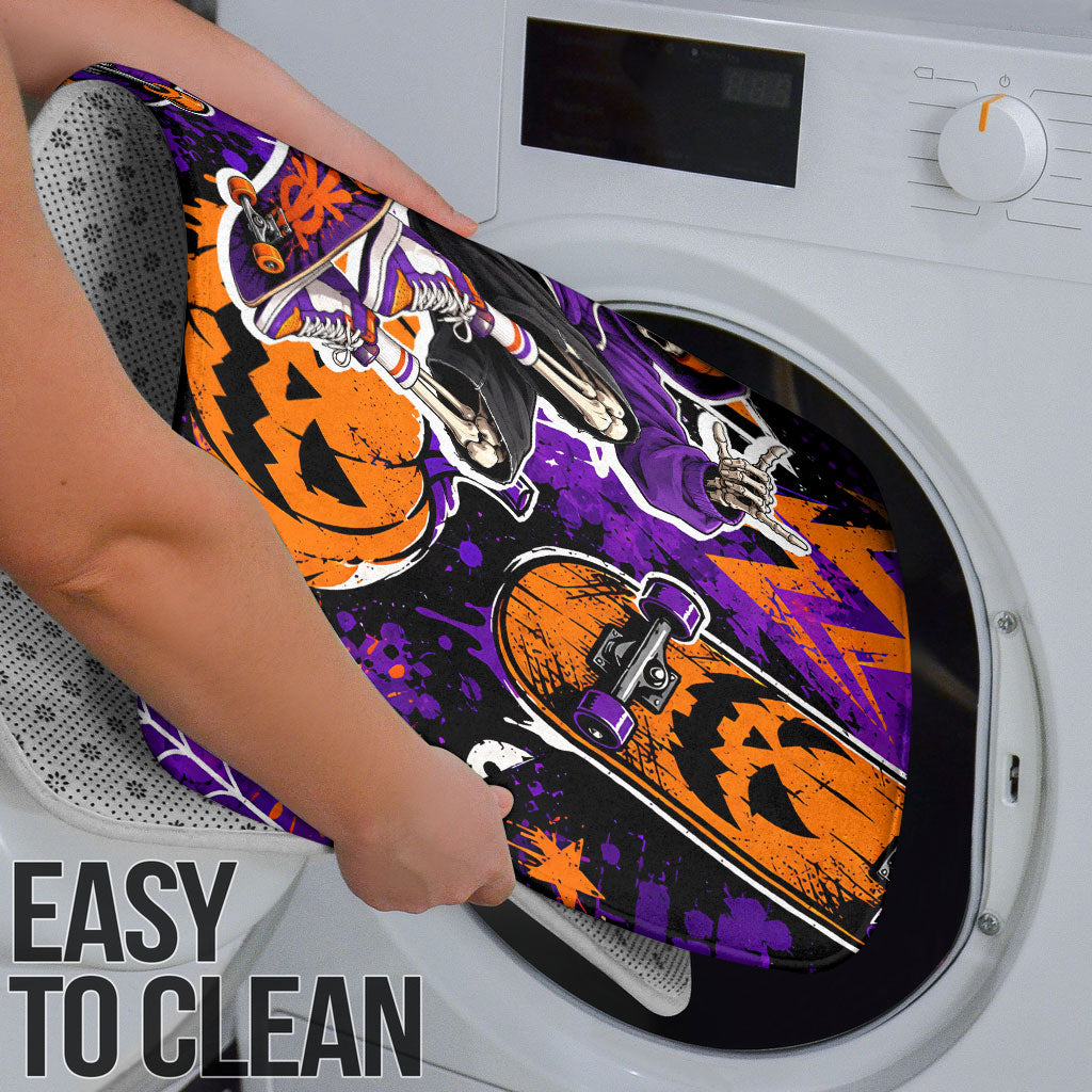 Halloween Skeleton Skateboarder Bathroom Set Graffiti Ghost Pumpkin Streetwear Graphic