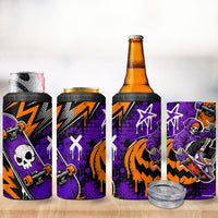 Halloween Skeleton Skateboarder 4 in 1 Can Cooler Tumbler Graffiti Ghost Pumpkin Streetwear Graphic