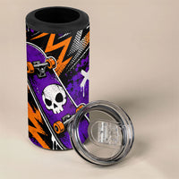 Halloween Skeleton Skateboarder 4 in 1 Can Cooler Tumbler Graffiti Ghost Pumpkin Streetwear Graphic
