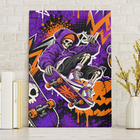 Halloween Skeleton Skateboarder Canvas Wall Art Graffiti Ghost Pumpkin Streetwear Graphic