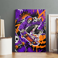 Halloween Skeleton Skateboarder Canvas Wall Art Graffiti Ghost Pumpkin Streetwear Graphic