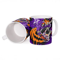 Halloween Skeleton Skateboarder Ceramic Mug Graffiti Ghost Pumpkin Streetwear Graphic