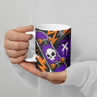 Halloween Skeleton Skateboarder Ceramic Mug Graffiti Ghost Pumpkin Streetwear Graphic