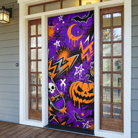 Halloween Skeleton Skateboarder Door Cover Graffiti Ghost Pumpkin Streetwear Graphic