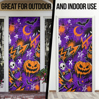 Halloween Skeleton Skateboarder Door Cover Graffiti Ghost Pumpkin Streetwear Graphic