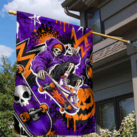 Halloween Skeleton Skateboarder Garden Flag Graffiti Ghost Pumpkin Streetwear Graphic