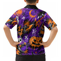 Halloween Skeleton Skateboarder Hawaiian Shirt Graffiti Ghost Pumpkin Streetwear Graphic