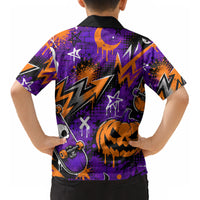 Halloween Skeleton Skateboarder Kid Hawaiian Shirt Graffiti Ghost Pumpkin Streetwear Graphic