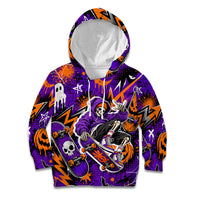 Halloween Skeleton Skateboarder Kid Hoodie Graffiti Ghost Pumpkin Streetwear Graphic