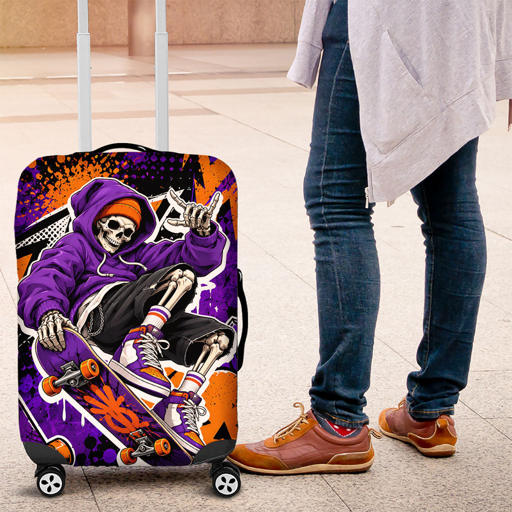 Halloween Skeleton Skateboarder Luggage Cover Graffiti Ghost Pumpkin Streetwear Graphic
