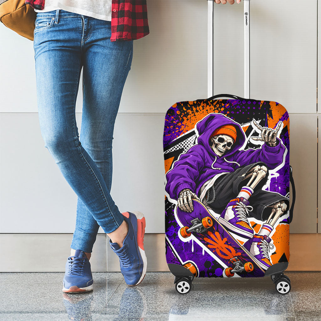 Halloween Skeleton Skateboarder Luggage Cover Graffiti Ghost Pumpkin Streetwear Graphic