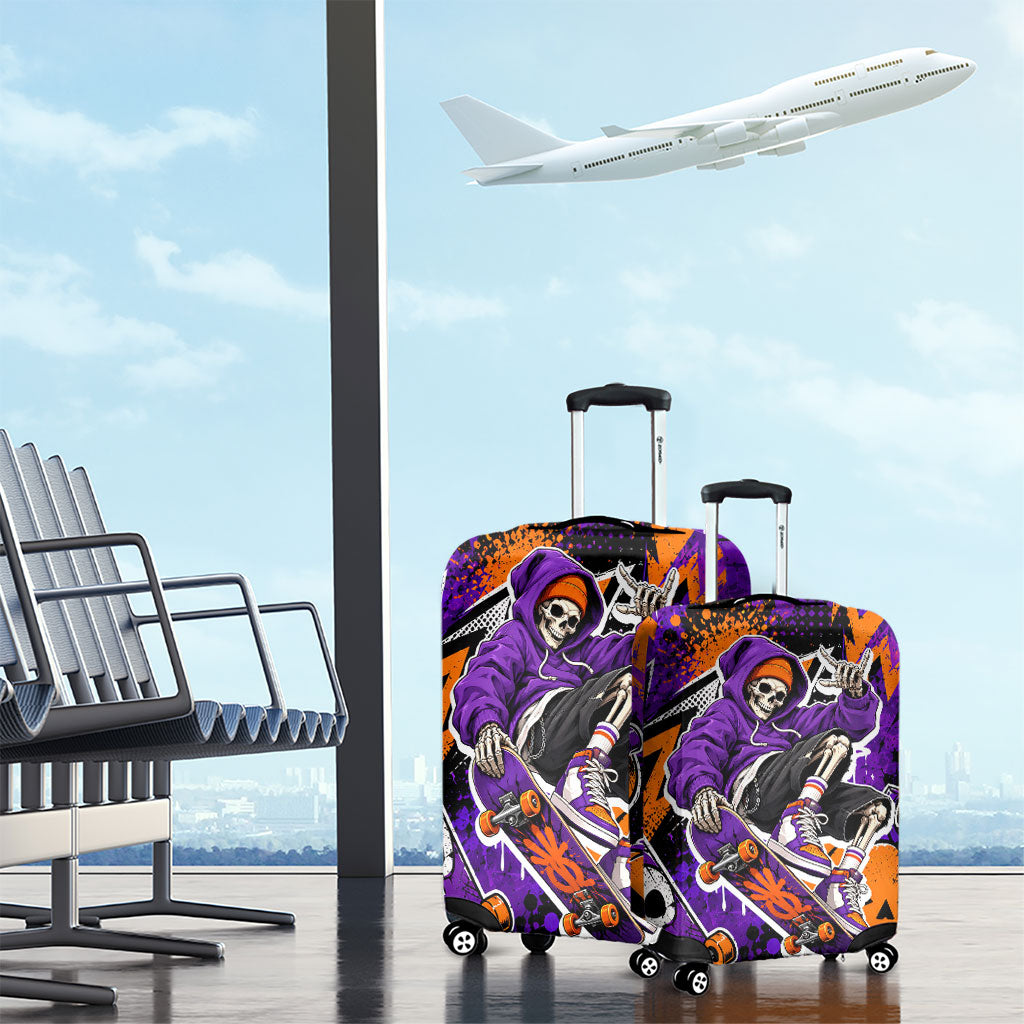 Halloween Skeleton Skateboarder Luggage Cover Graffiti Ghost Pumpkin Streetwear Graphic