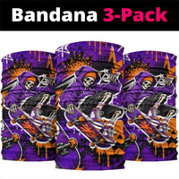 Halloween Skeleton Skateboarder Neck Gaiter Graffiti Ghost Pumpkin Streetwear Graphic
