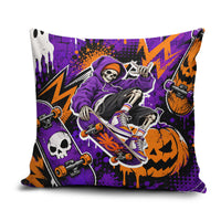 Halloween Skeleton Skateboarder Pillow Cover Graffiti Ghost Pumpkin Streetwear Graphic