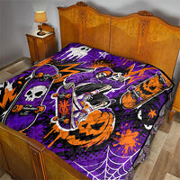Halloween Skeleton Skateboarder Quilt Graffiti Ghost Pumpkin Streetwear Graphic