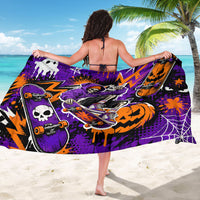 Halloween Skeleton Skateboarder Sarong Graffiti Ghost Pumpkin Streetwear Graphic