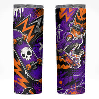 Halloween Skeleton Skateboarder Skinny Tumbler Graffiti Ghost Pumpkin Streetwear Graphic