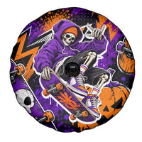 Halloween Skeleton Skateboarder Spare Tire Cover Graffiti Ghost Pumpkin Streetwear Graphic