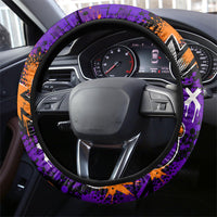 Halloween Skeleton Skateboarder Steering Wheel Cover Graffiti Ghost Pumpkin Streetwear Graphic