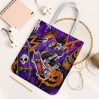 Halloween Skeleton Skateboarder Tote Bag Graffiti Ghost Pumpkin Streetwear Graphic