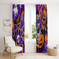 Halloween Skeleton Skateboarder Window Curtain Graffiti Ghost Pumpkin Streetwear Graphic
