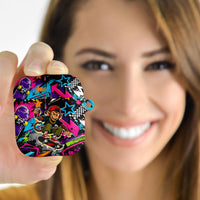 Skateboarding Monkey AirPods Case Neon Graffiti Spray Paint Urban Streetwear Art