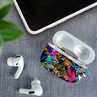 Skateboarding Monkey AirPods Case Neon Graffiti Spray Paint Urban Streetwear Art