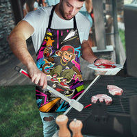 Skateboarding Monkey Apron Neon Graffiti Spray Paint Urban Streetwear Art