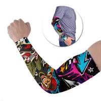 Skateboarding Monkey Arm Sleeves Neon Graffiti Spray Paint Urban Streetwear Art