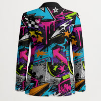 Skateboarding Monkey Blazer Neon Graffiti Spray Paint Urban Streetwear Art