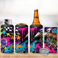 Skateboarding Monkey 4 in 1 Can Cooler Tumbler Neon Graffiti Spray Paint Urban Streetwear Art