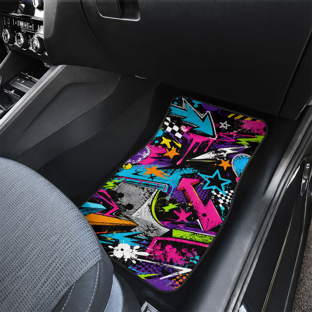 Skateboarding Monkey Car Mats Neon Graffiti Spray Paint Urban Streetwear Art