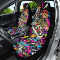 Skateboarding Monkey Car Seat Cover Neon Graffiti Spray Paint Urban Streetwear Art