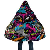 Skateboarding Monkey Cloak Neon Graffiti Spray Paint Urban Streetwear Art