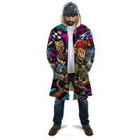 Skateboarding Monkey Cloak Neon Graffiti Spray Paint Urban Streetwear Art