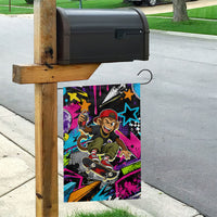 Skateboarding Monkey Garden Flag Neon Graffiti Spray Paint Urban Streetwear Art