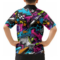 Skateboarding Monkey Hawaiian Shirt Neon Graffiti Spray Paint Urban Streetwear Art