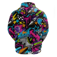 Skateboarding Monkey Hoodie Neon Graffiti Spray Paint Urban Streetwear Art