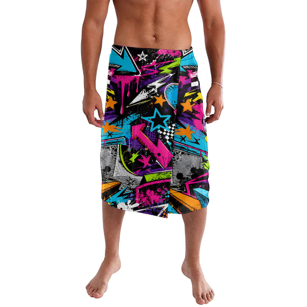 Skateboarding Monkey Lavalava Neon Graffiti Spray Paint Urban Streetwear Art