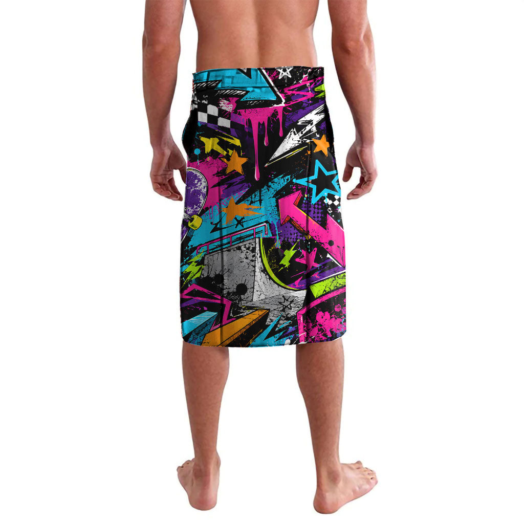 Skateboarding Monkey Lavalava Neon Graffiti Spray Paint Urban Streetwear Art