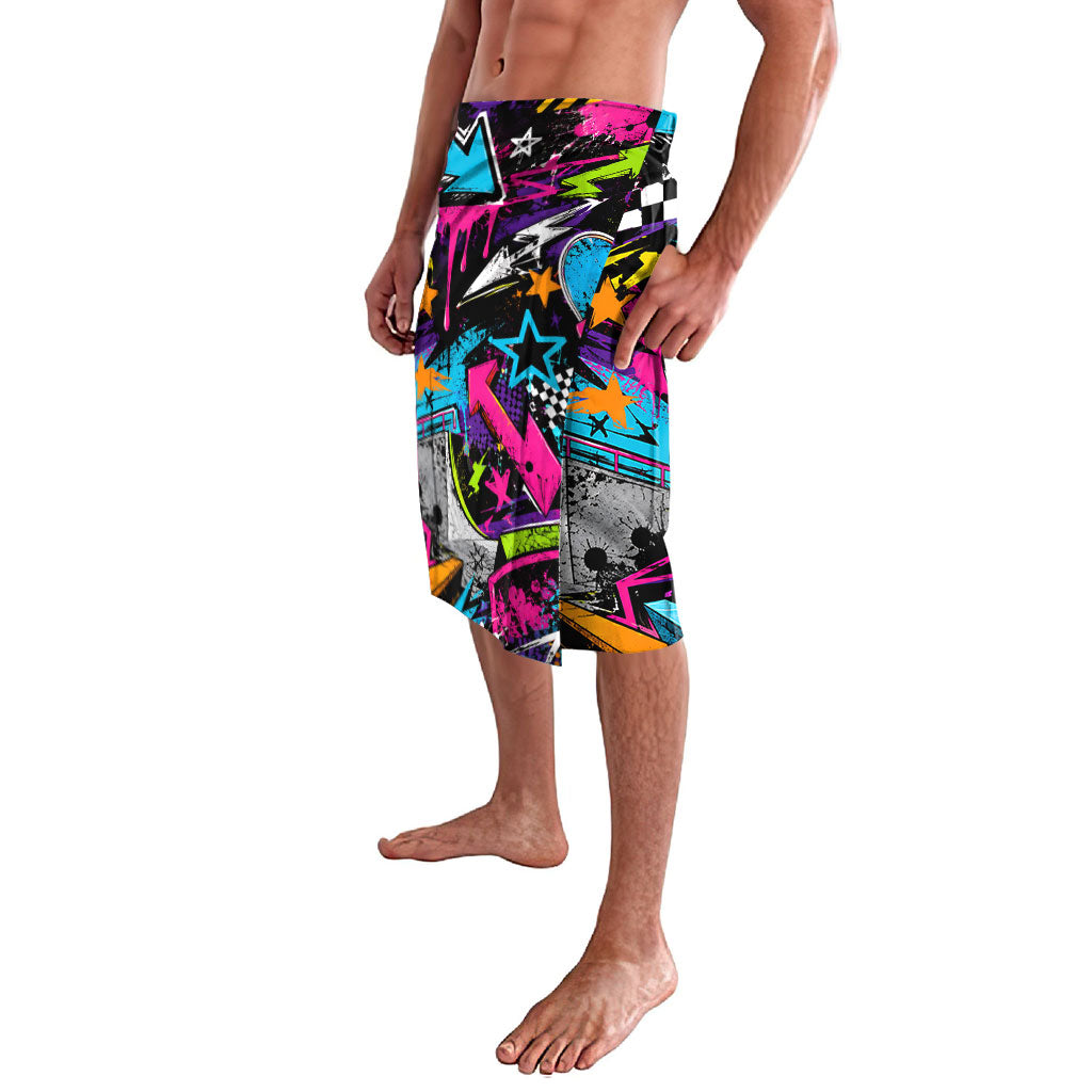 Skateboarding Monkey Lavalava Neon Graffiti Spray Paint Urban Streetwear Art